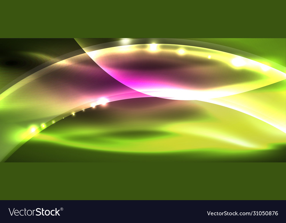 Abstract Background Shiny Design Neon Waves Vector Image