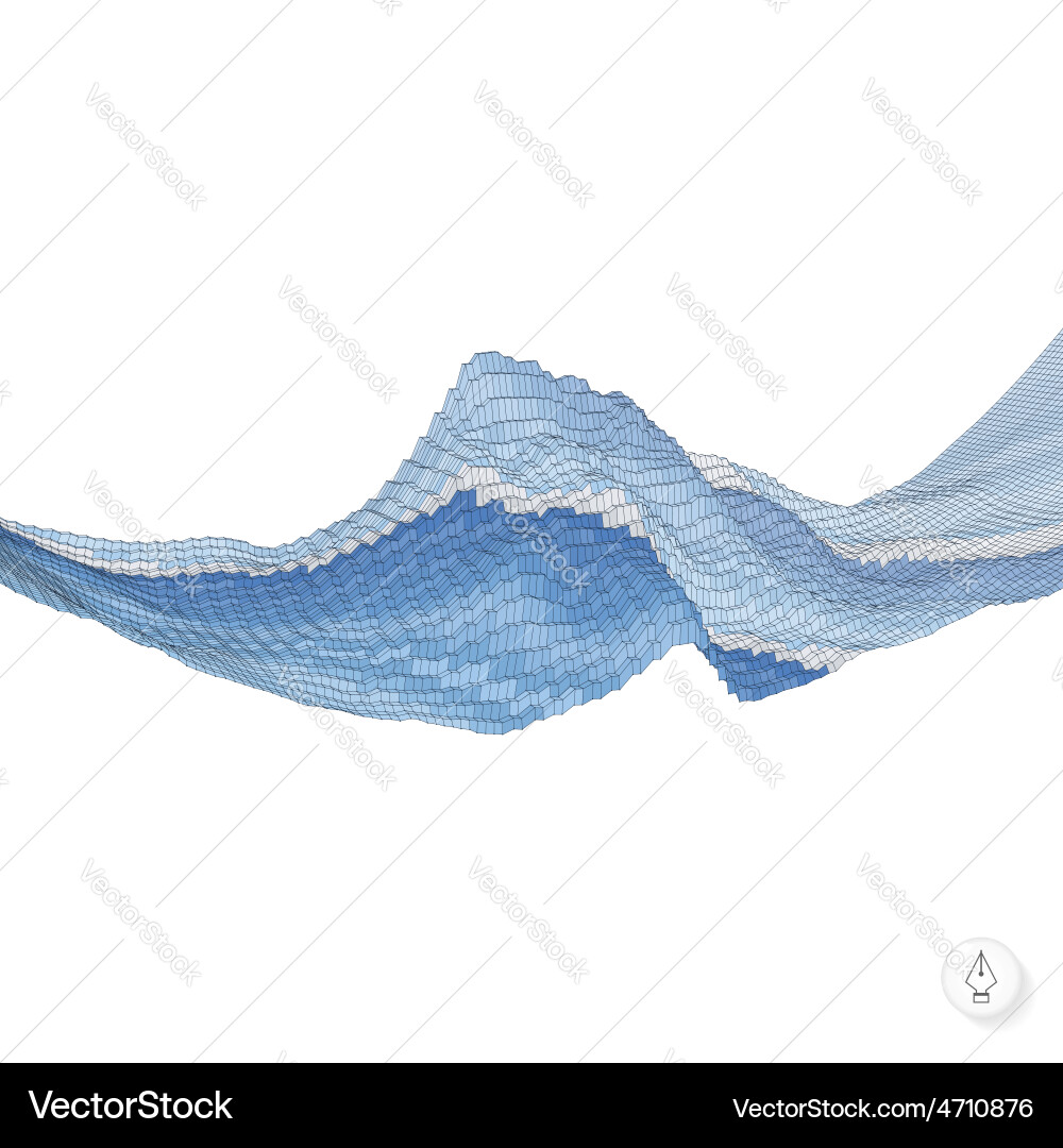 Abstract background with waves mosaic 3d Vector Image