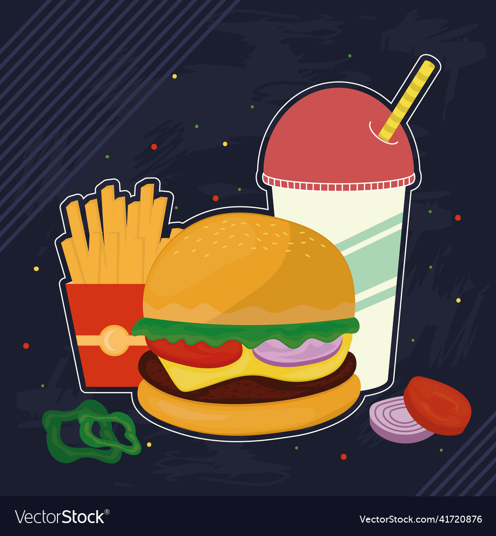 Burger fast food Royalty Free Vector Image - VectorStock