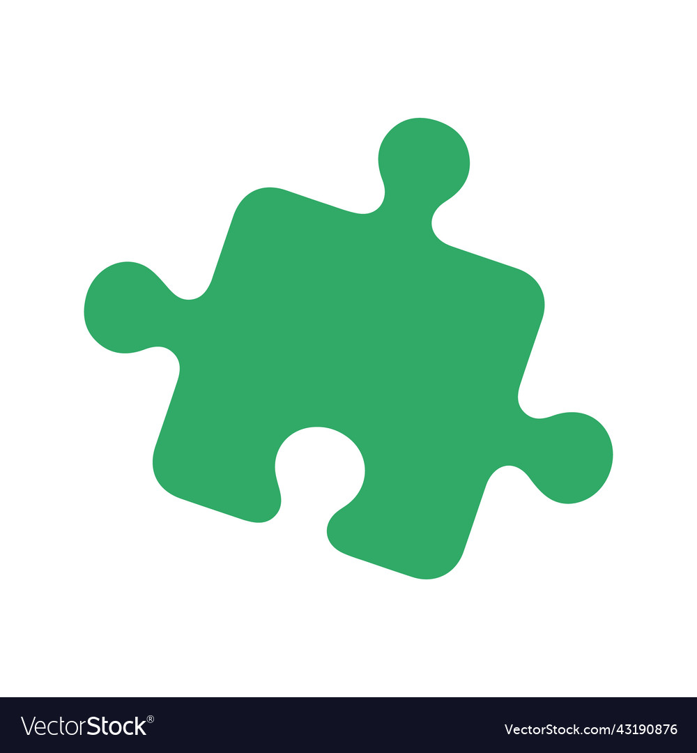 Green puzzle piece semi flat color element Vector Image