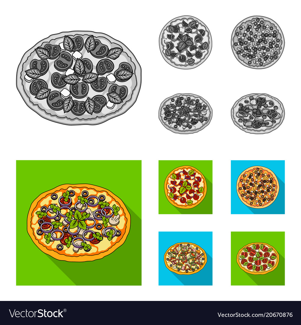 Pizza with meat cheese and other filling Vector Image