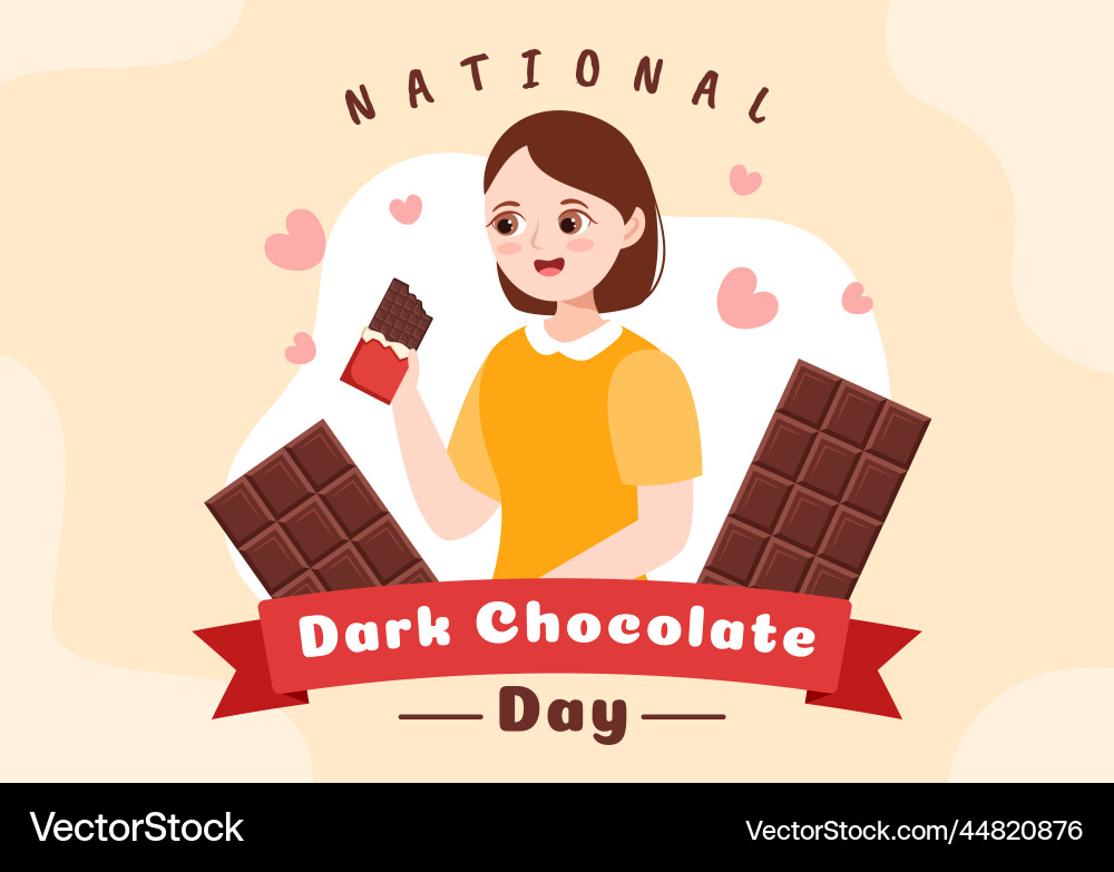 World dark chocolate day on february 1st Vector Image