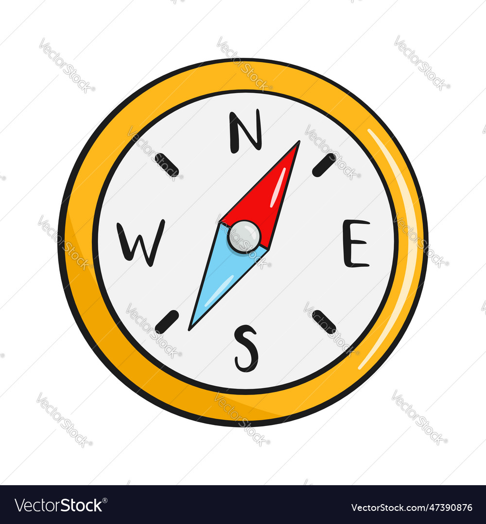 Yellow compass Royalty Free Vector Image VectorStock