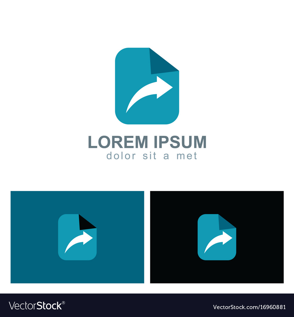 Arrow notepad icon logo Royalty Free Vector Image