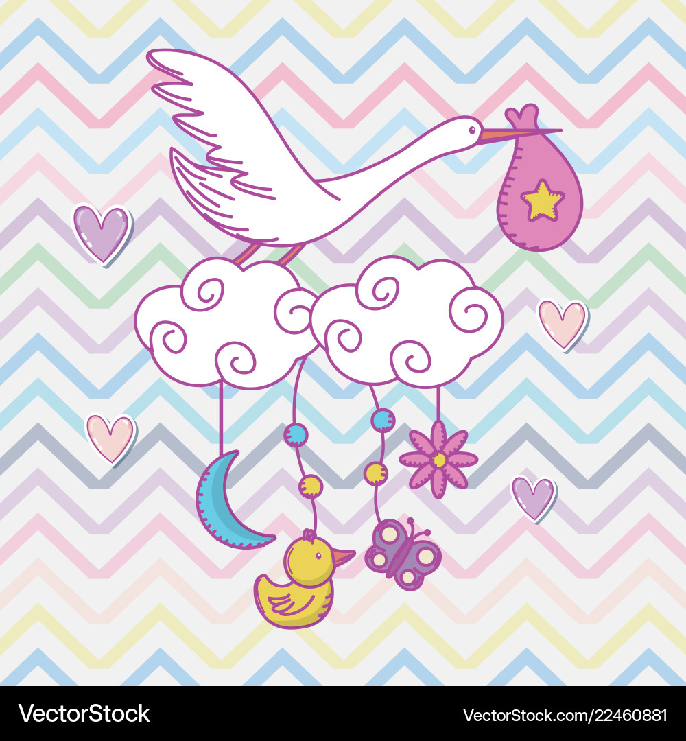 Baby shower cartoons Royalty Free Vector Image