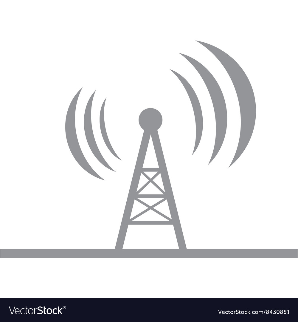 Gray antenna silhouette Royalty Free Vector Image