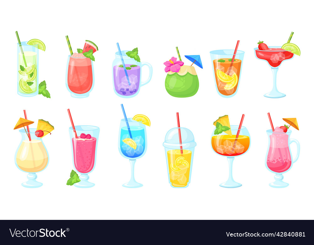 Non alcoholic cocktails non-alcoholic cocktail Vector Image