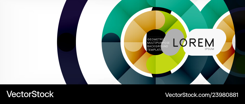 Outlined stroke circles composition Royalty Free Vector