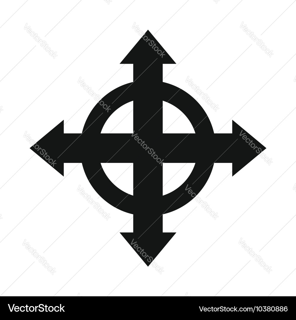 Arrows target icon simple style Royalty Free Vector Image