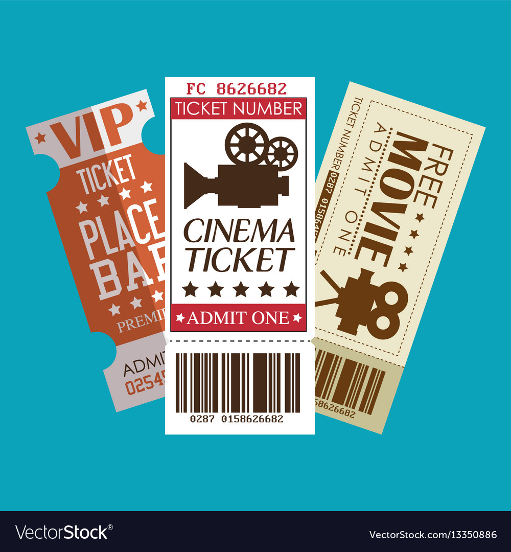 Cinema Ticket Entrance Icon Royalty Free Vector Image