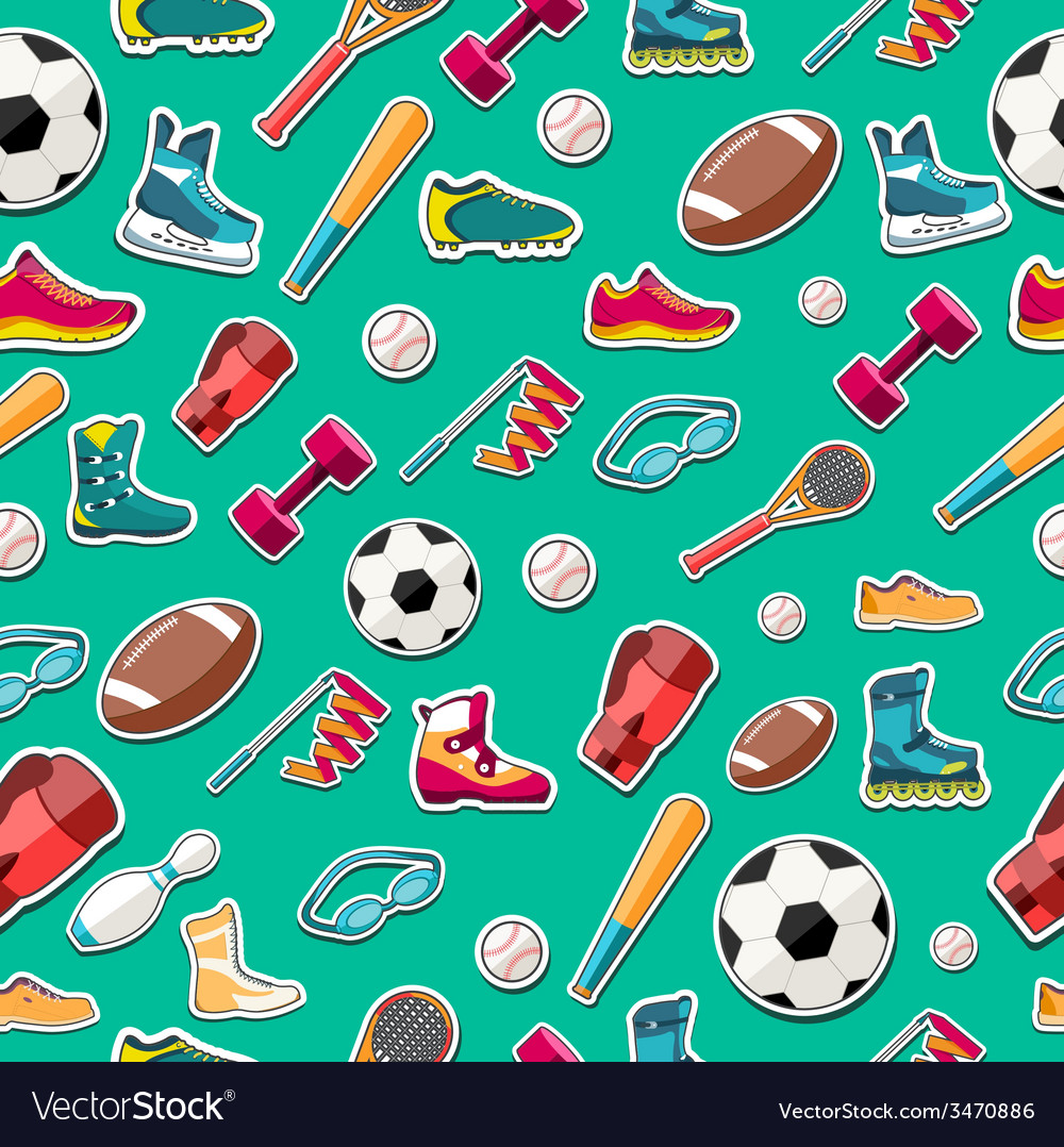 Circular concept of sports equipment sticker Vector Image