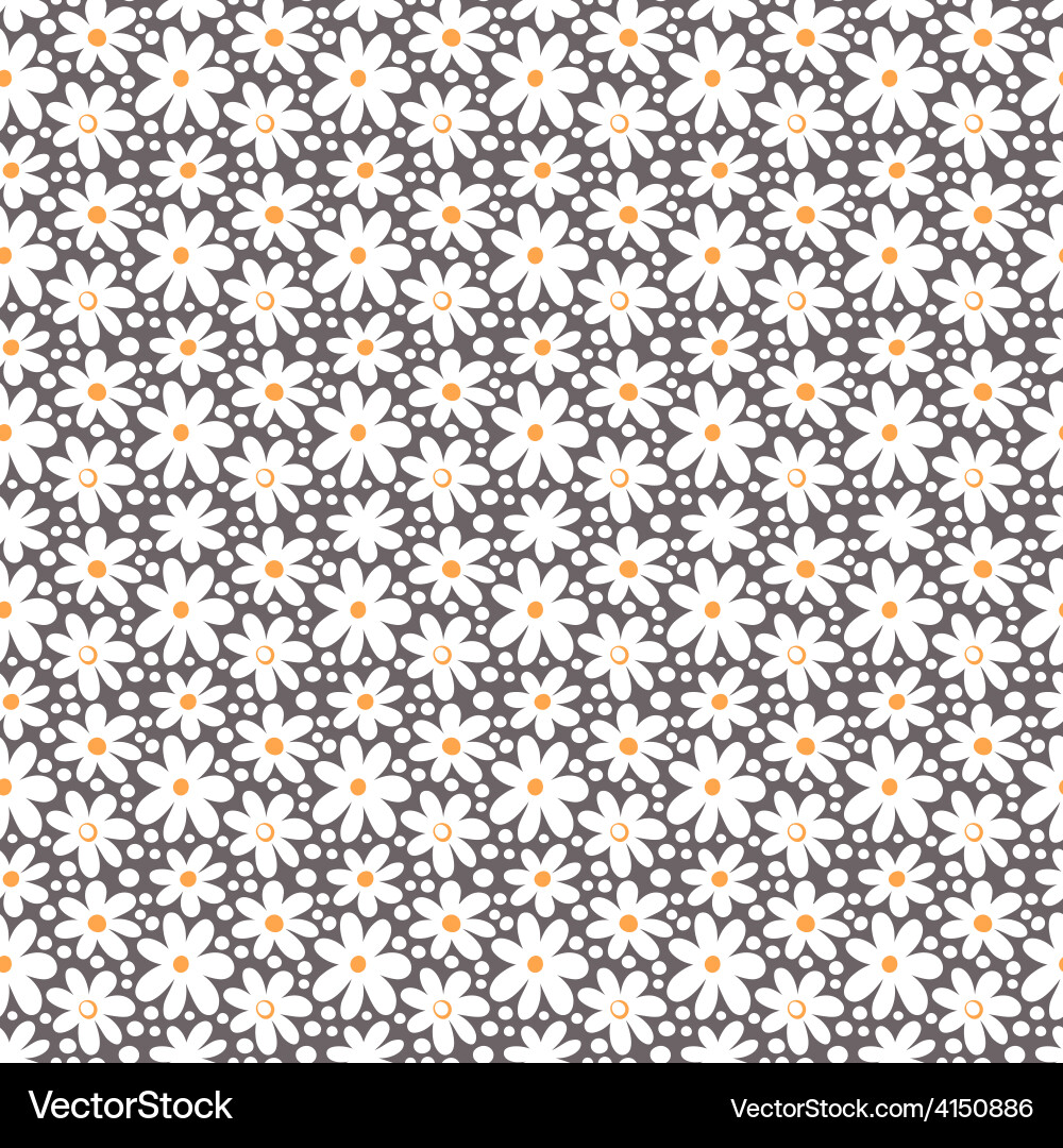 Seamlesspattern with decorative daisy flowers Vector Image