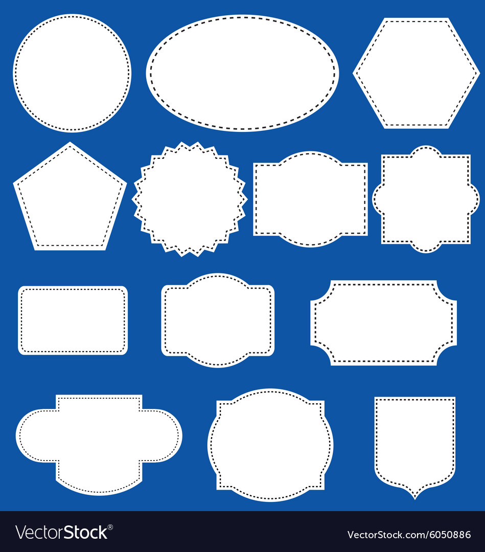 Stitched labels set Royalty Free Vector Image - VectorStock