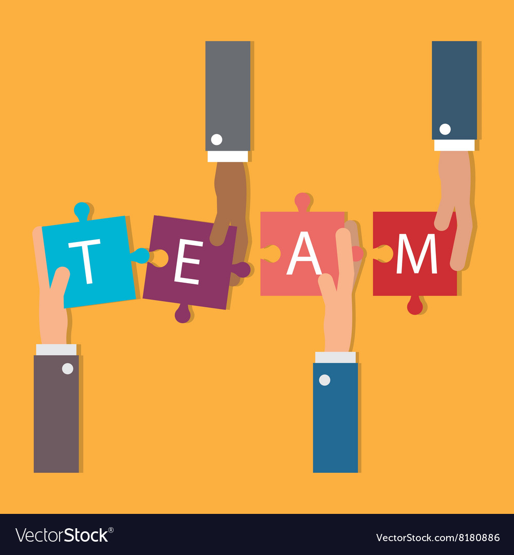 Teamwork with human hand design Royalty Free Vector Image