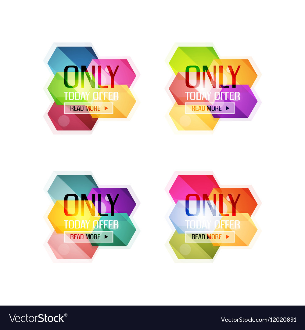 Abstract geometric sale labels Royalty Free Vector Image