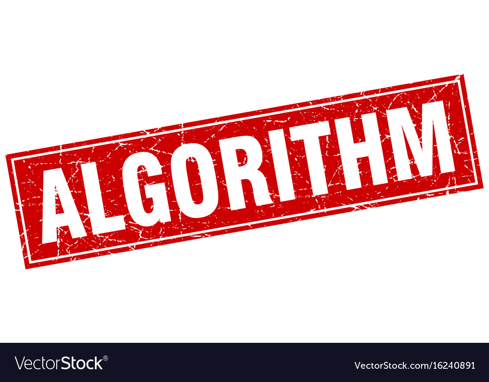 Algorithm square stamp Royalty Free Vector Image