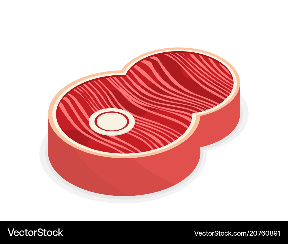 Flat design fresh raw beef steak Royalty Free Vector Image