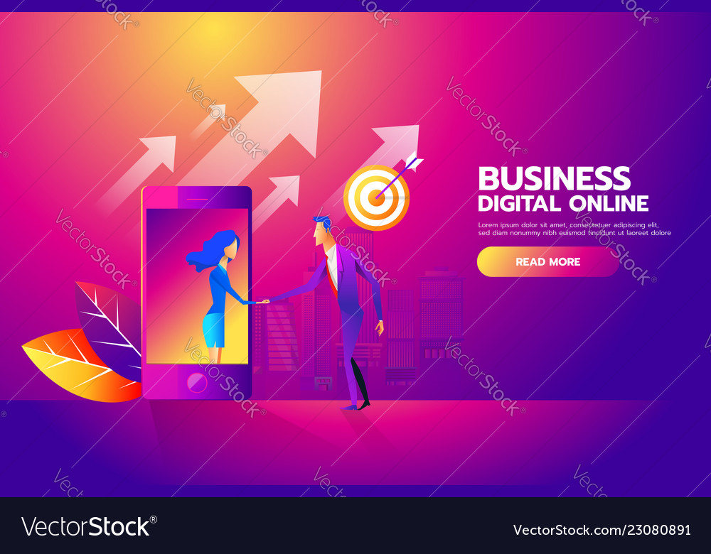 Flat design isometric concept with man and Vector Image