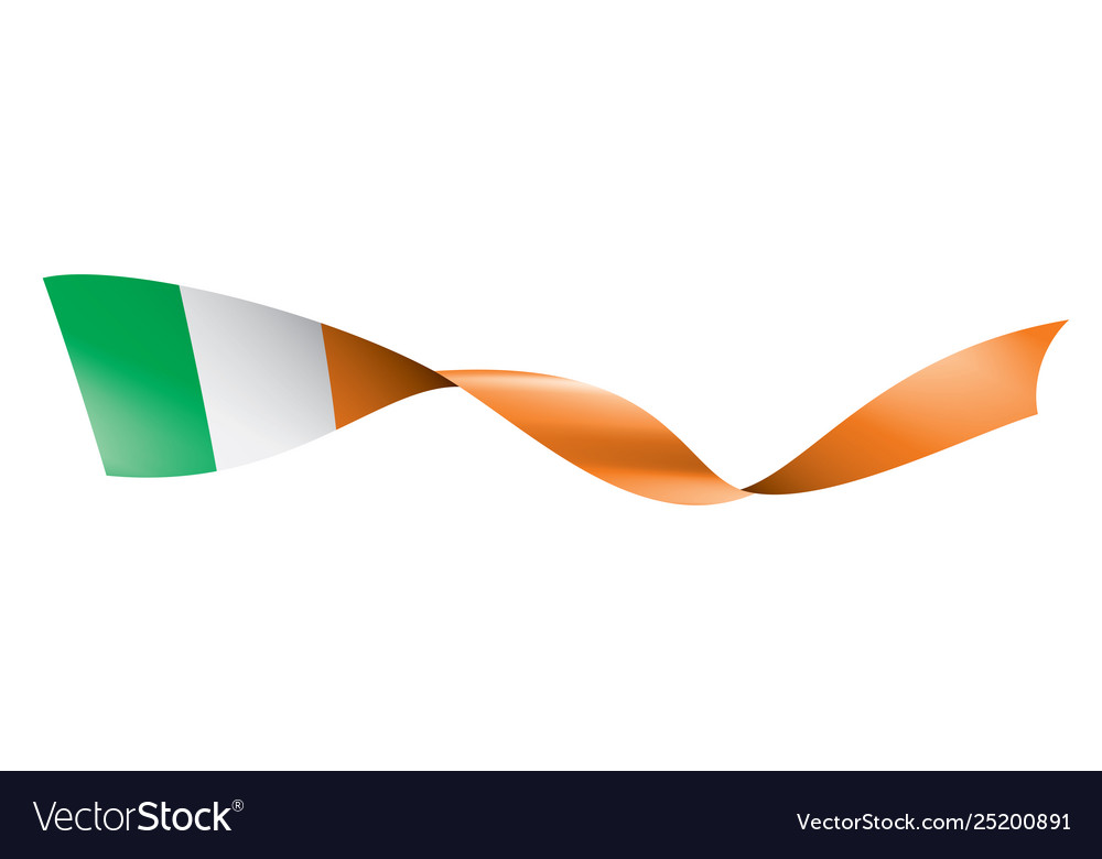 Ireland flag on a white