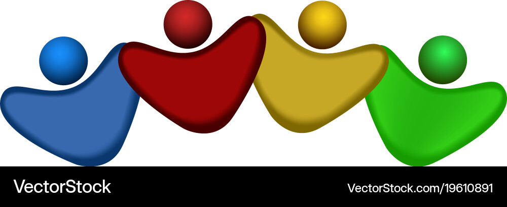 Isolated teamwork logo Royalty Free Vector Image