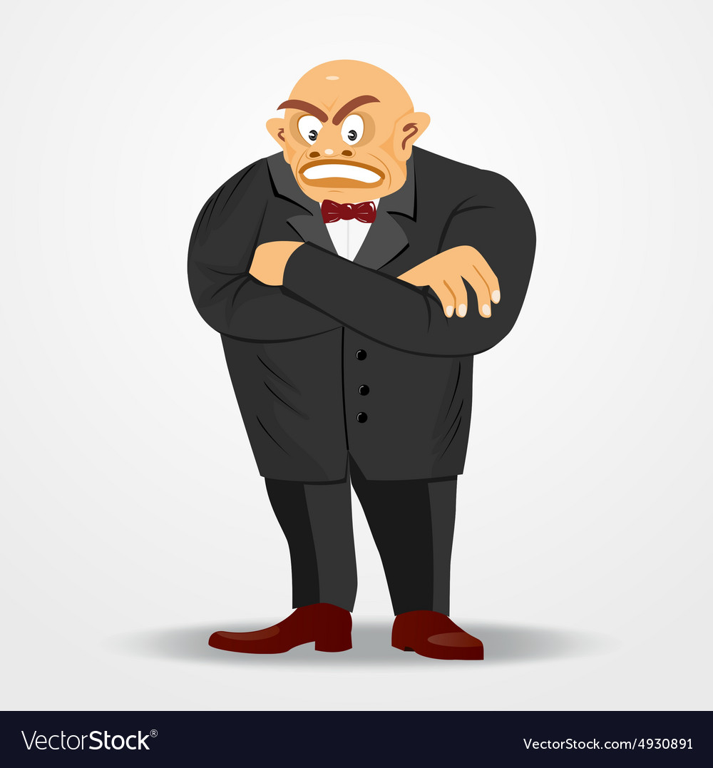 Mafia boss with arms crossed Royalty Free Vector Image