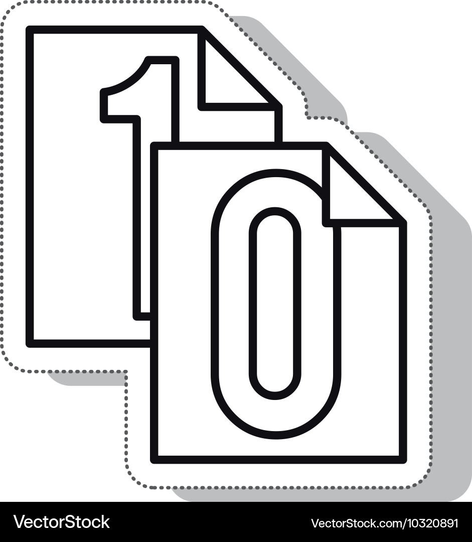 Paper binary code isolated icon Royalty Free Vector Image