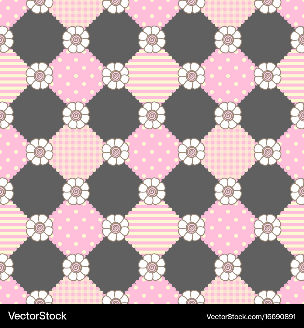 Pattern flowers geometry pastel theme Royalty Free Vector