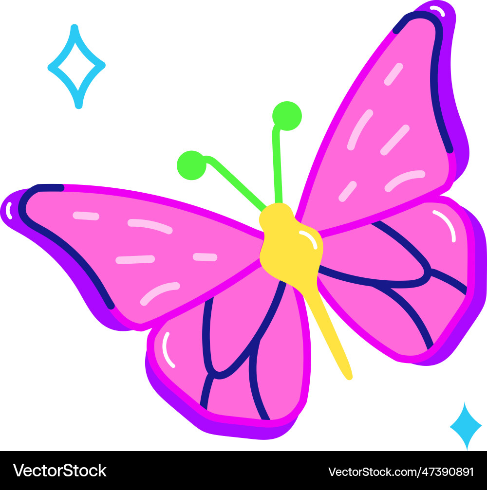 Pink butterfly Royalty Free Vector Image - VectorStock