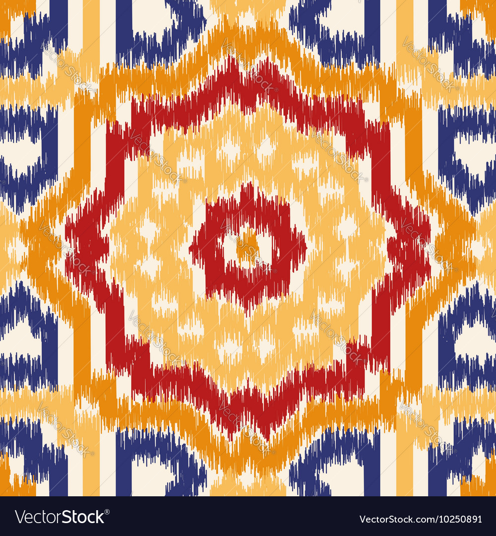 Seamless geometric pattern ikat fabric style Vector Image