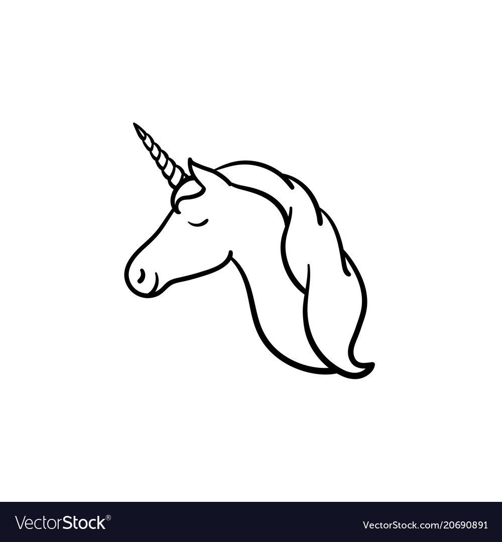 unicorn head drawing