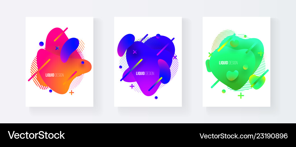 Abstract cover set liquid shapes Royalty Free Vector Image