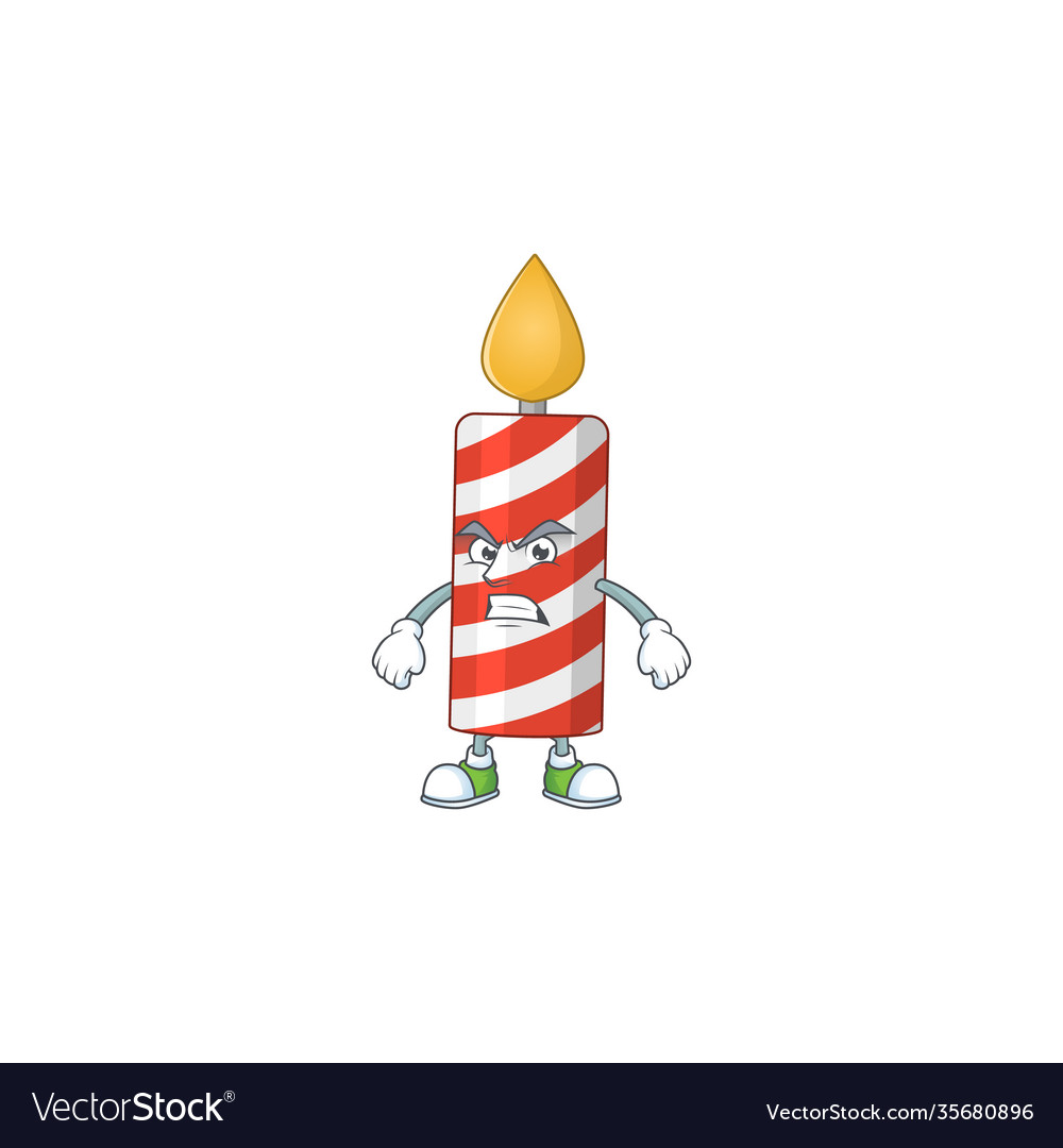 Cartoon drawing candle showing angry face Vector Image Cartoon drawing candle showing angry face Vector Image