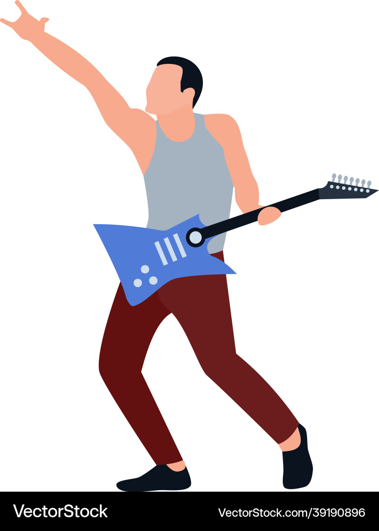 Man playing guitar Royalty Free Vector Image - VectorStock