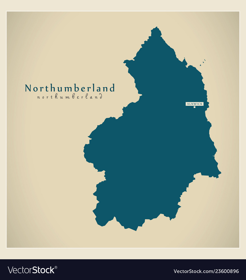 Modern map - northumberland unitary authority Vector Image