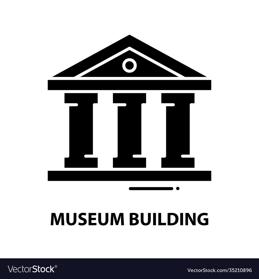 Museum building icon black sign Royalty Free Vector Image