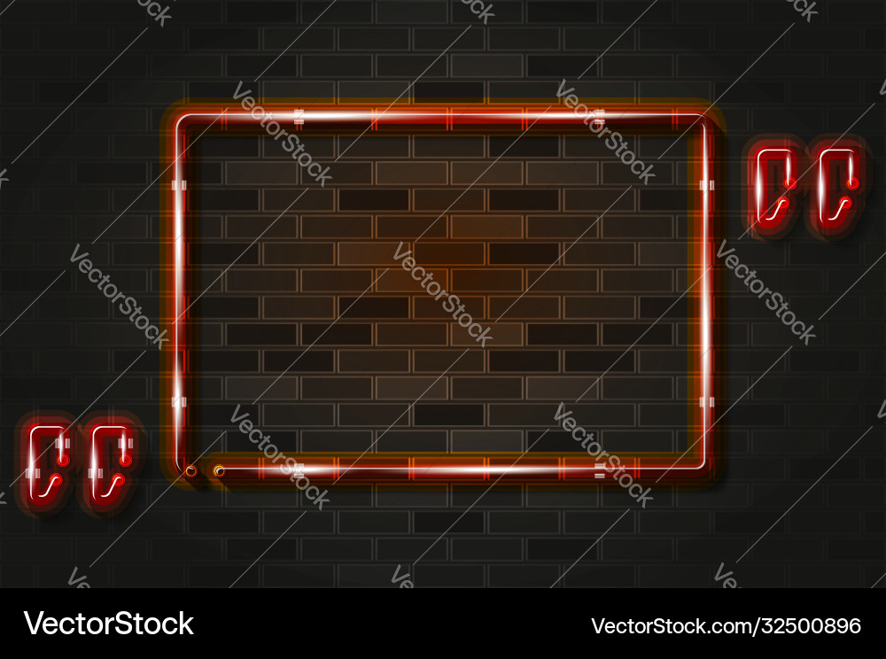 Rectangular red frame with quotation marks Vector Image