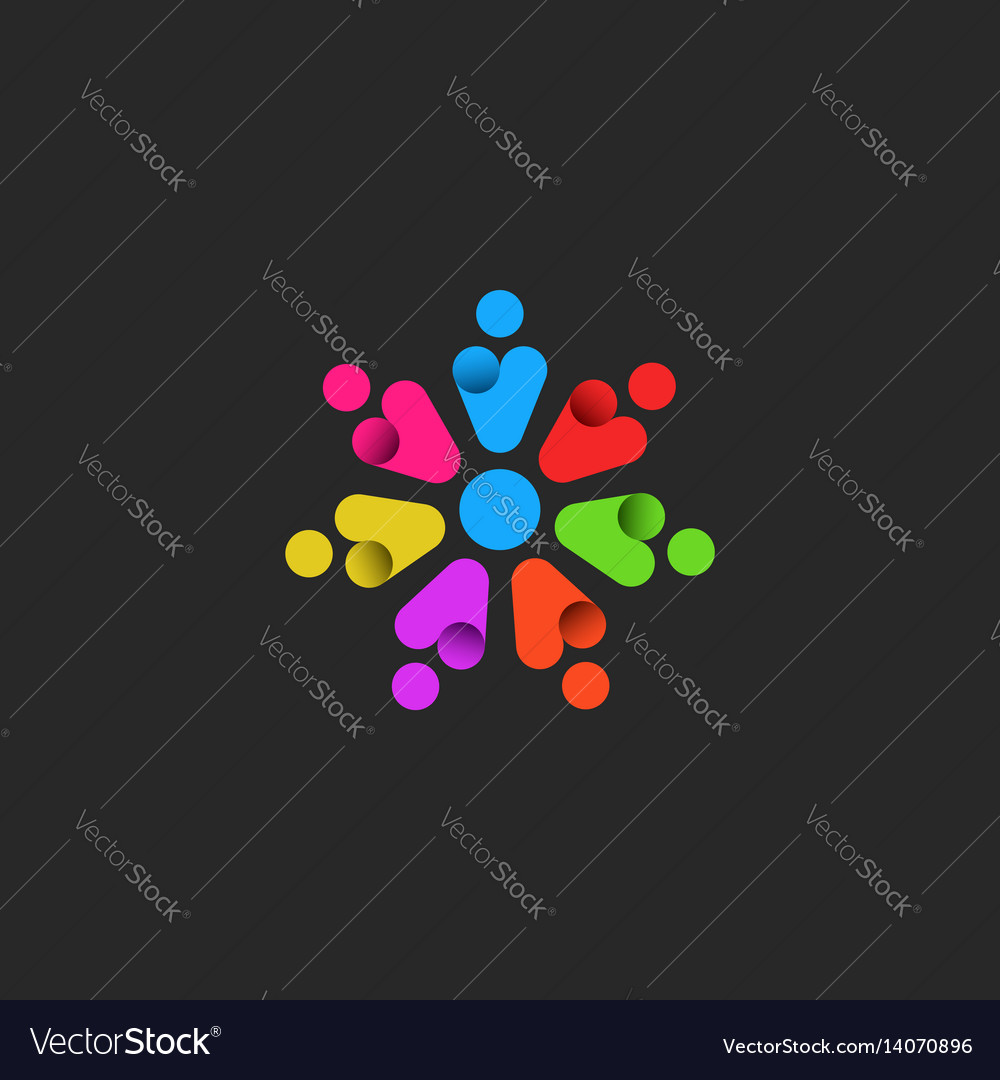 teamwork logo emblem of a community of motivated teamwork and motivation