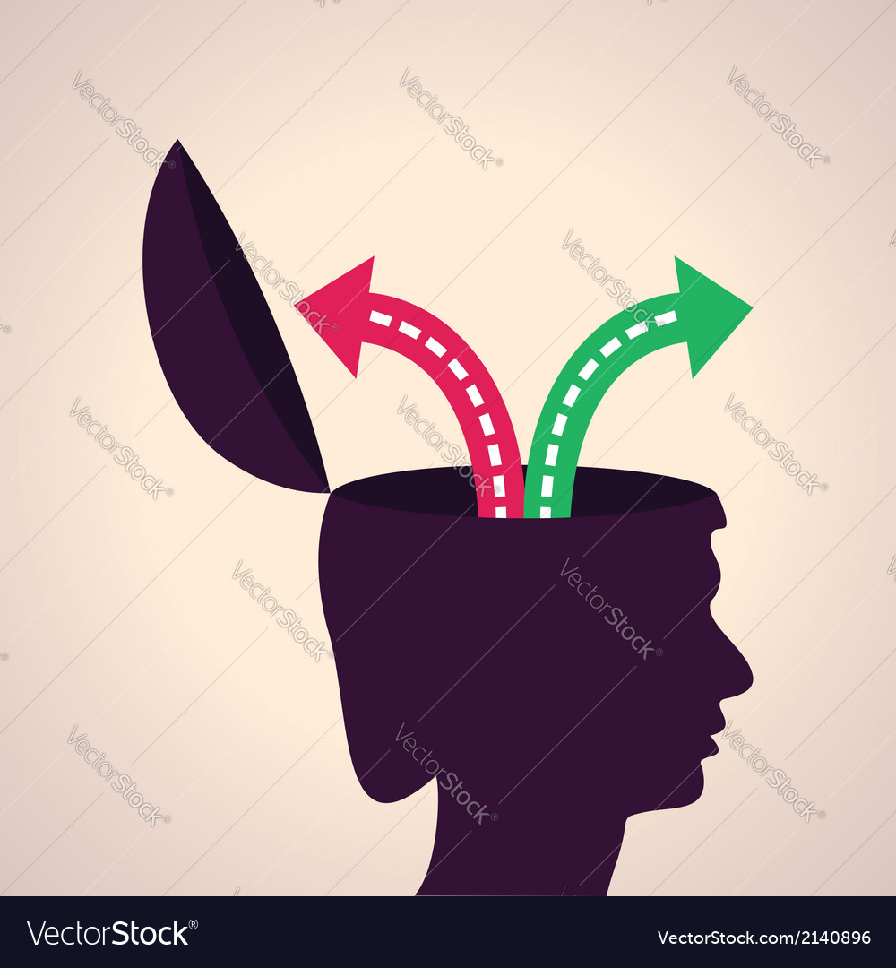 Thinking concept-choose right or wrong path