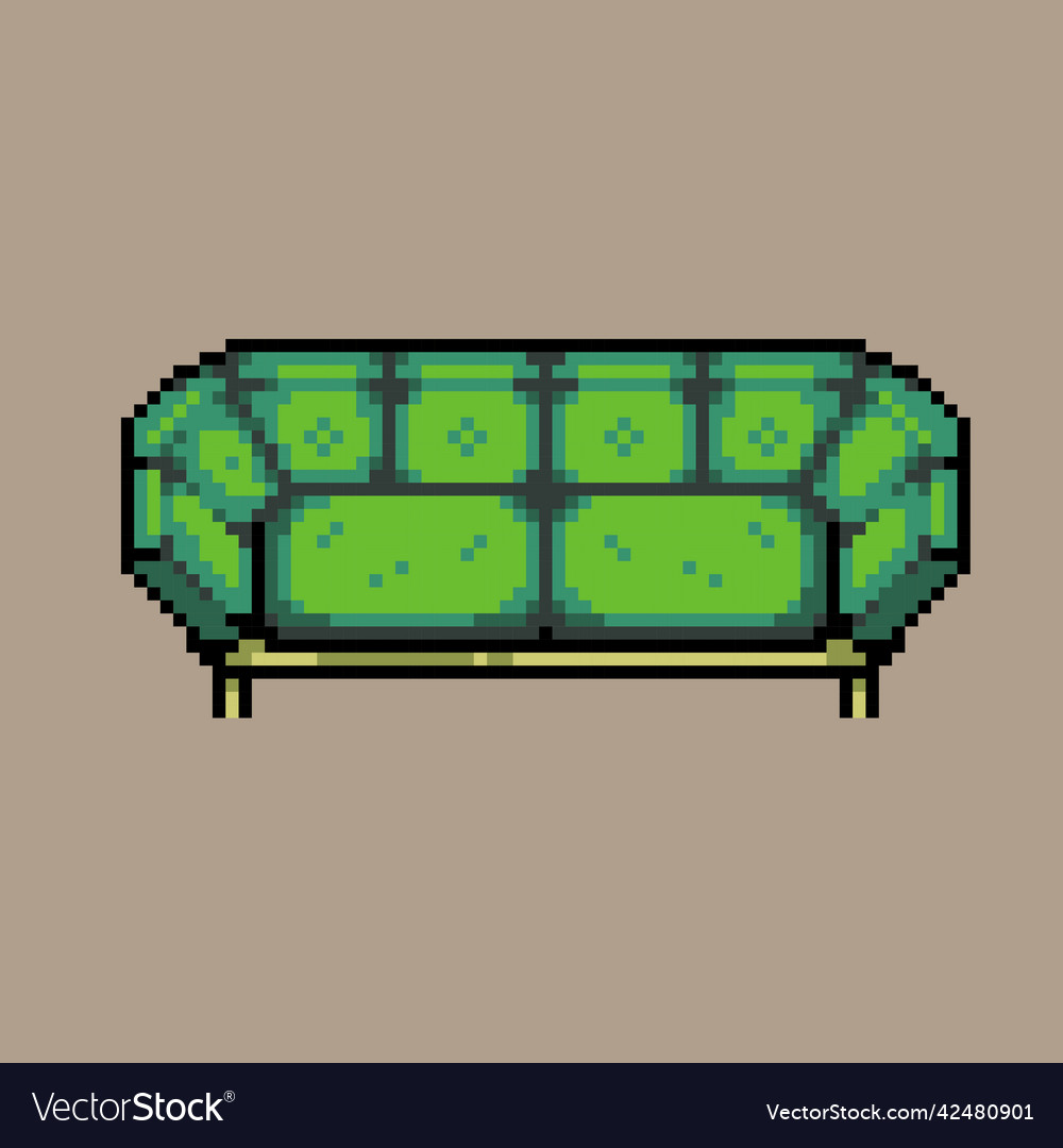Fully editable pixel art sofa Royalty Free Vector Image