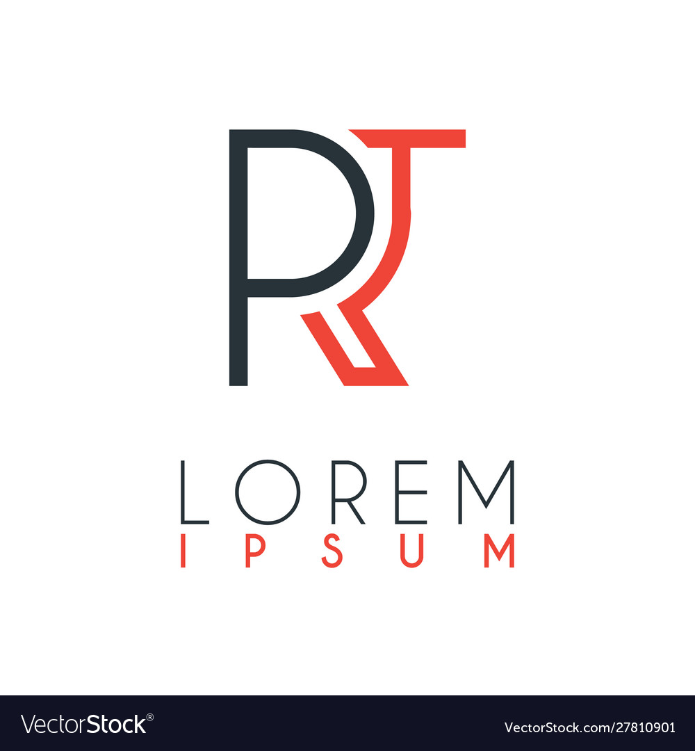 Logo between letter r and letter t or rt Vector Image