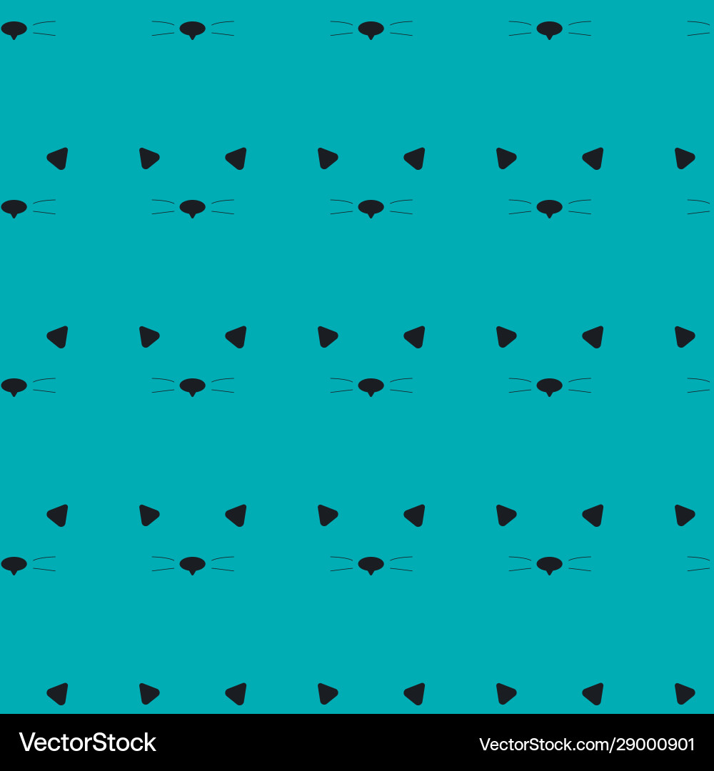 Seamless pattern cat face silhouette Royalty Free Vector