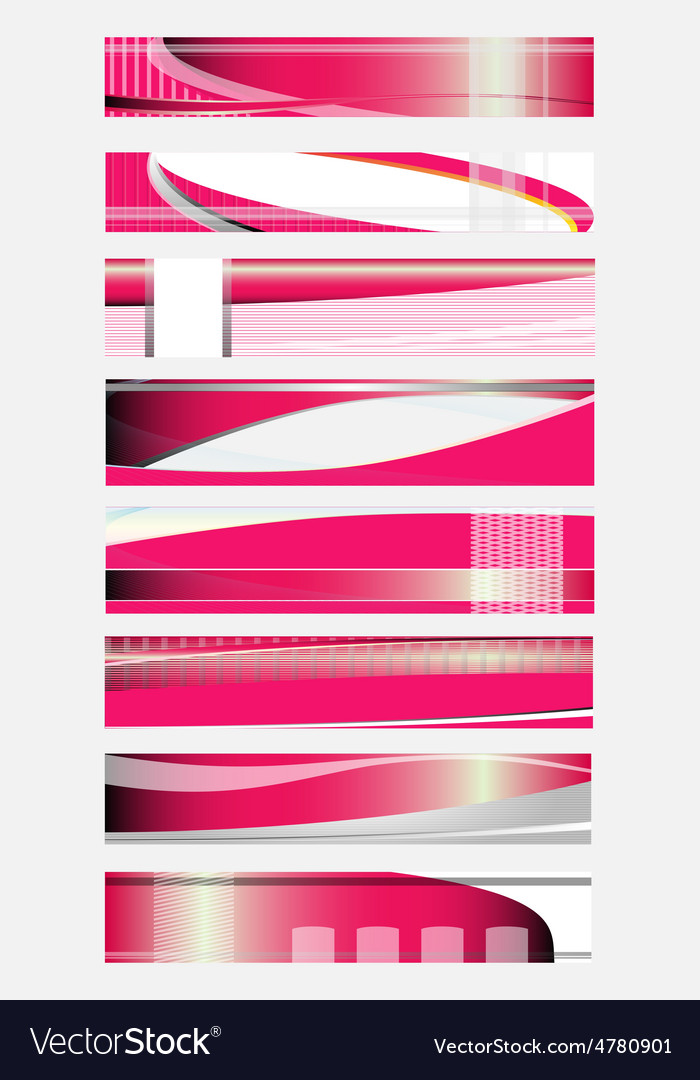 Set Banners On Diffe Themes Pink Color Vector Image