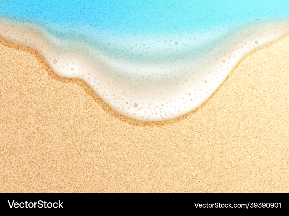 Wave on beach composition Royalty Free Vector Image