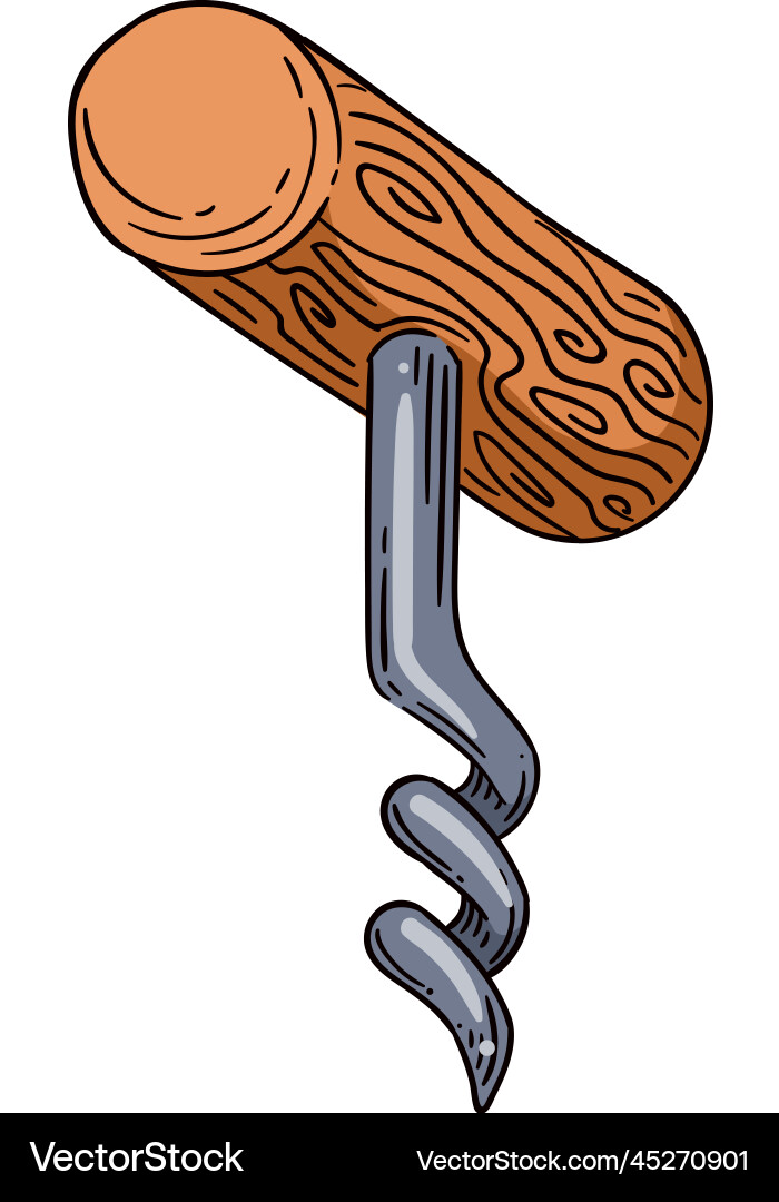 Wine corkscrew tool Royalty Free Vector Image - VectorStock