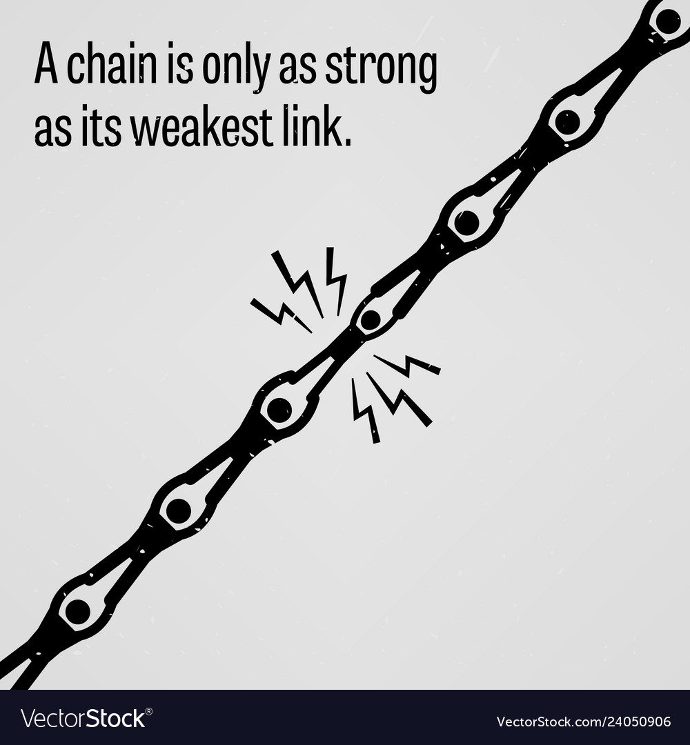A chain is only as strong as its weakest link a Vector Image