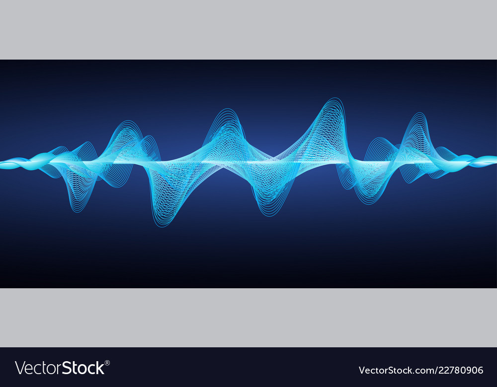 Abstract blue sound waves Royalty Free Vector Image