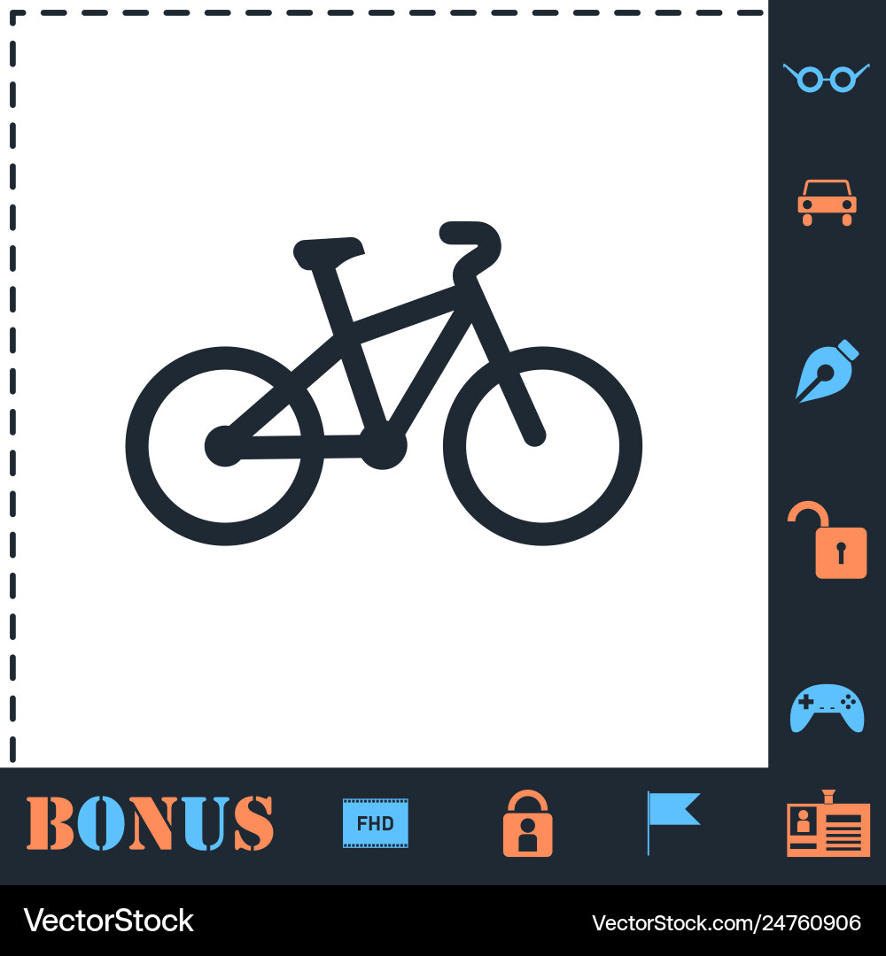 Bicycle icon flat Royalty Free Vector Image - VectorStock
