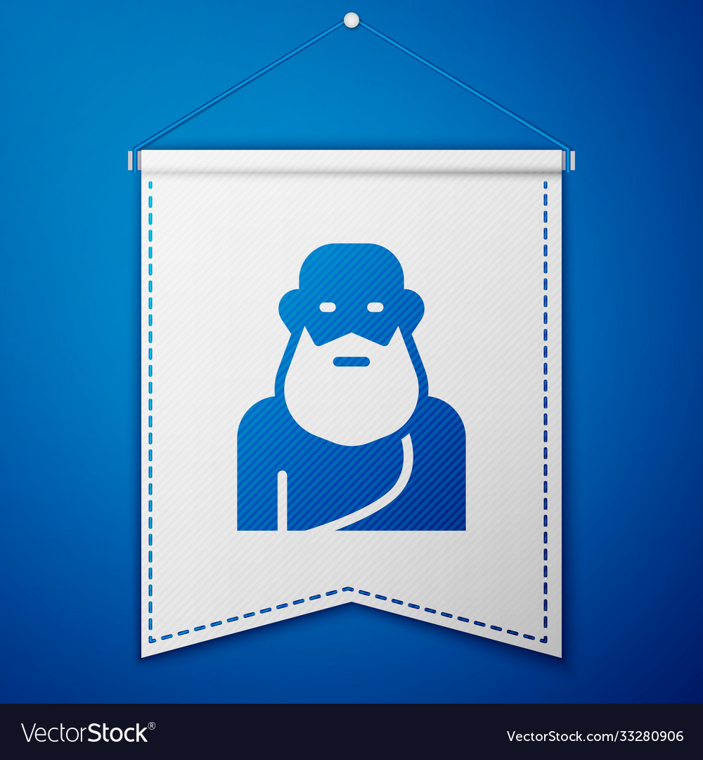 Blue socrates icon isolated on background