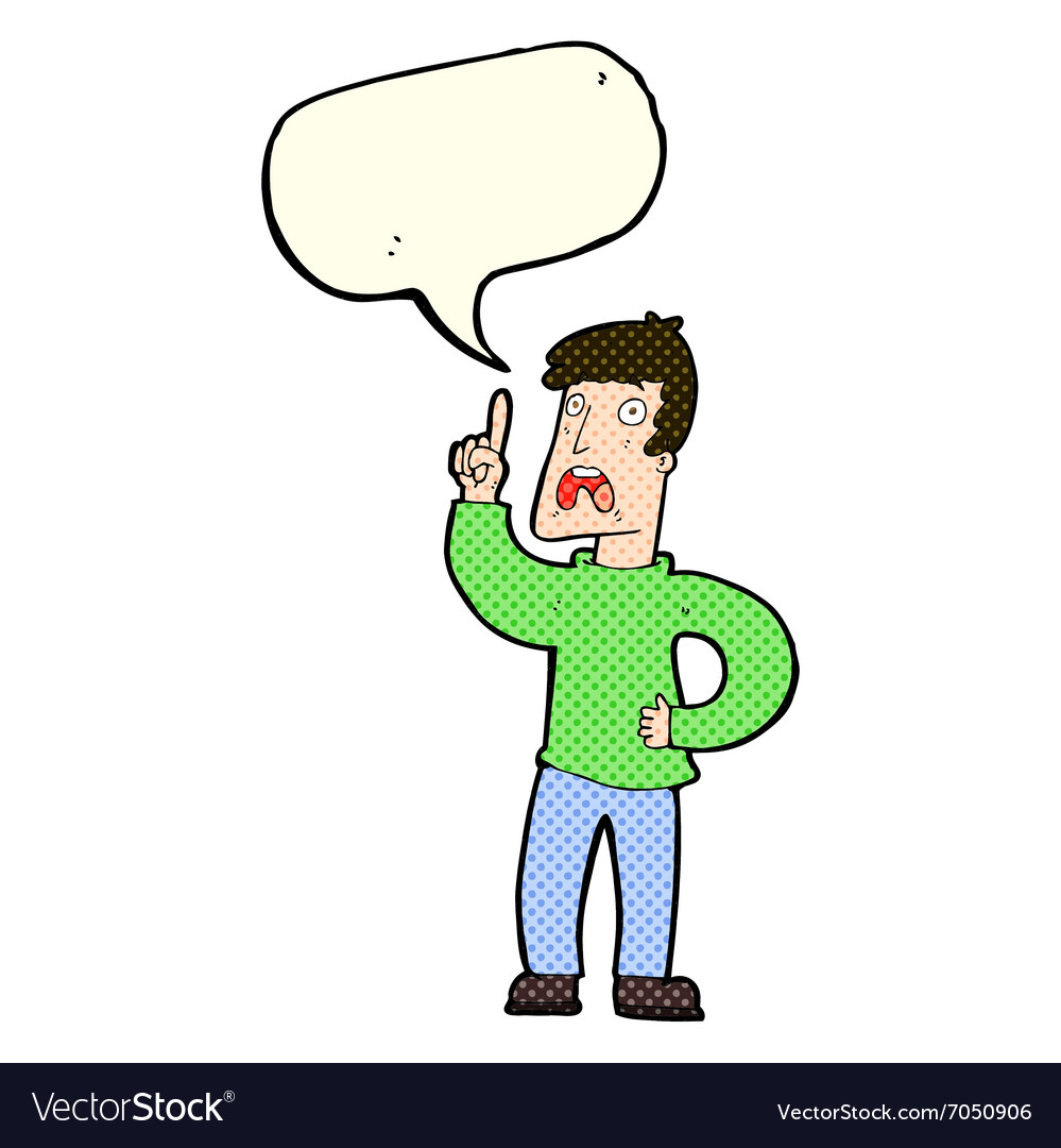 Cartoon man with complaint speech bubble Vector Image