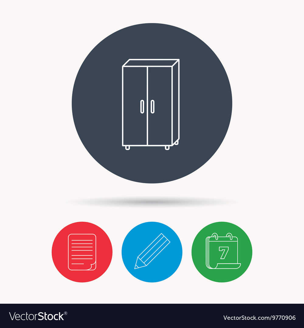 Cupboard Icon Wardrobe Furniture Sign Royalty Free Vector